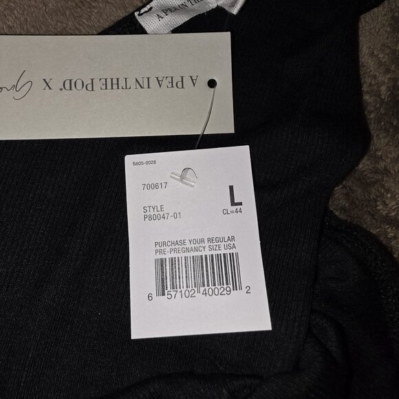 NWT A Pea In The Pod Grey State Ribbed Maternity Bodysuit Black Large - Picture 11 of 14